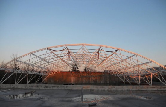 Space frame after erection process in Crangas, Bucharest