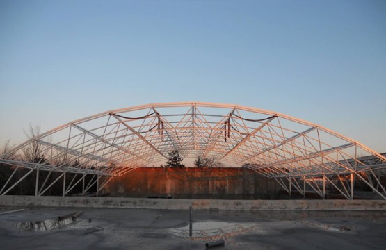 Space frame after erection process in Crangas, Bucharest