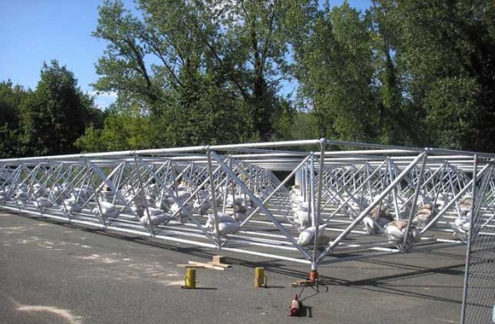 Space frame load test on site for client